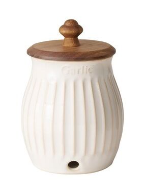 The Pioneer Woman Colette Stoneware Garlic Keeper, White